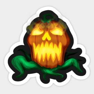 Scary Pumpkin Skull Sticker